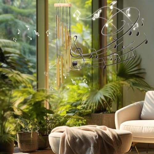 Dwiza Enterprise Large Memorial Feng Shui/Vastu Wind Chimes for Home, Office, Indoor & Outdoor Decoration | Elegant 15 Aluminum Alloy Tuned Tubes for Positive Vibrations Energy Flow - Image 2