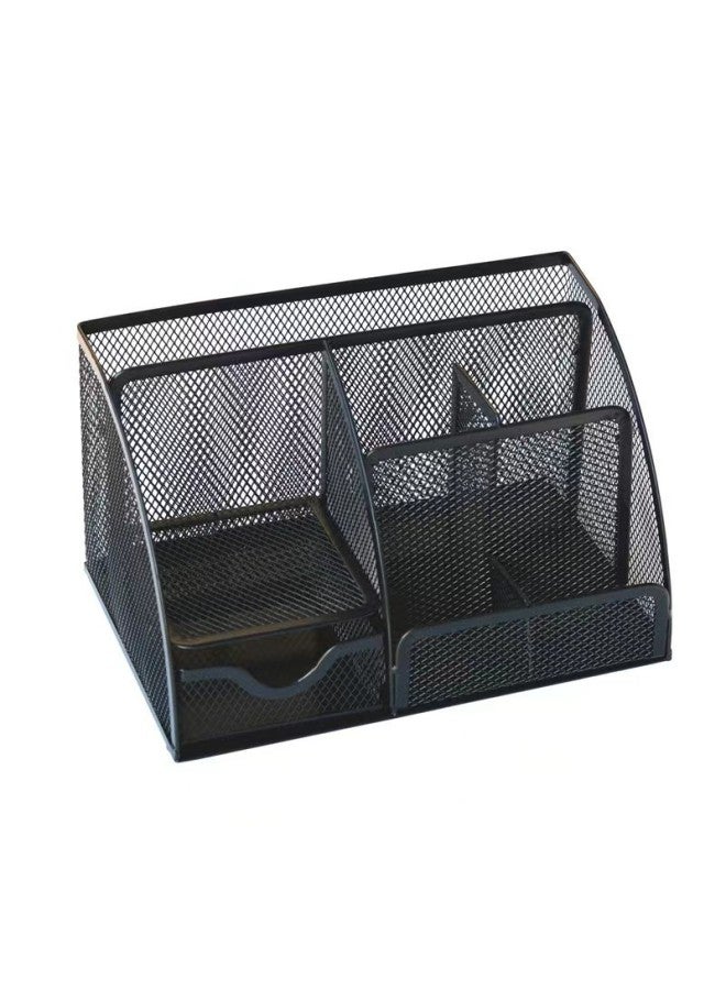 pincai Multi-grid Metal Creative Pen Holder Pen Barrel Multi-functional Office Stationery Storage Drawer Desktop Storage Box - Image 1