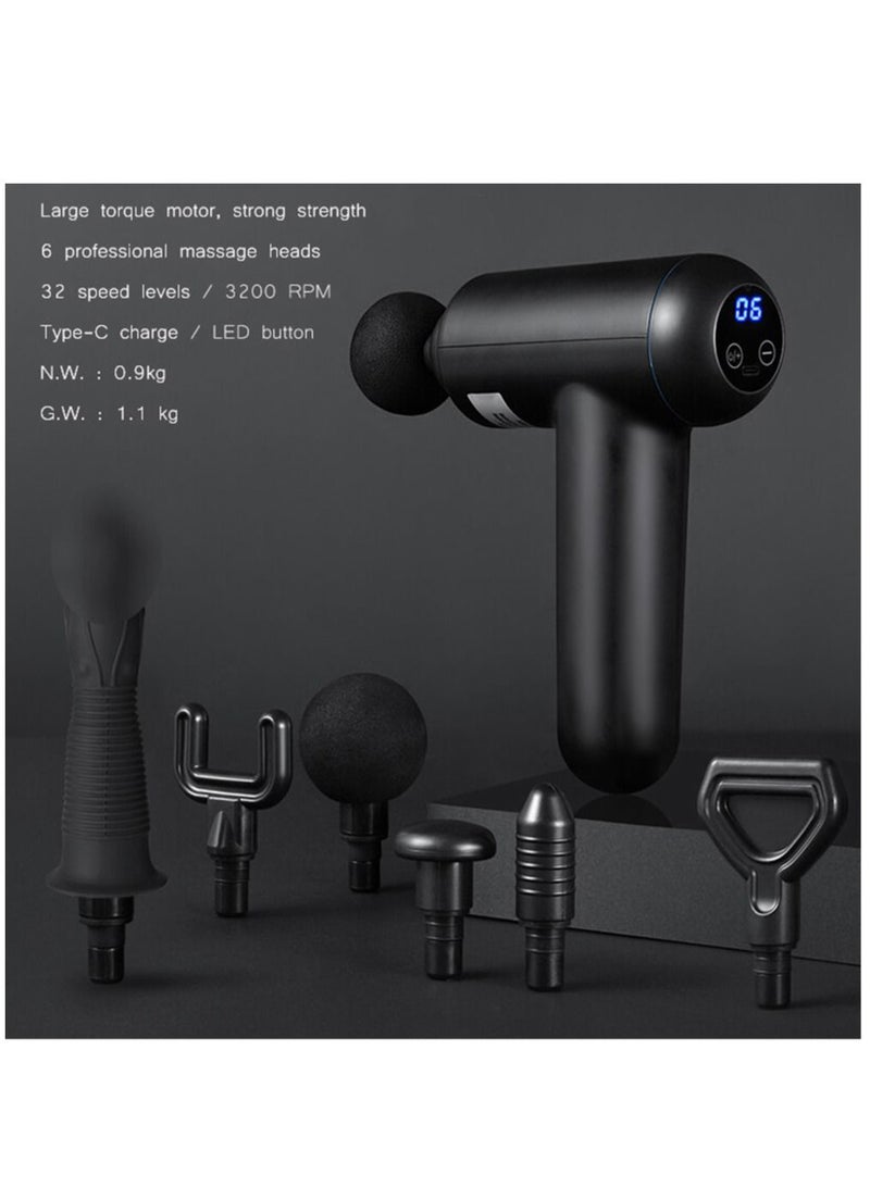 ارواق Electric Massage Gun 32 Speed Levels Slimming Body Neck Back Foot Leg Shoulder Massager Muscle Fascia Gun Percussion Massagers - Image 1