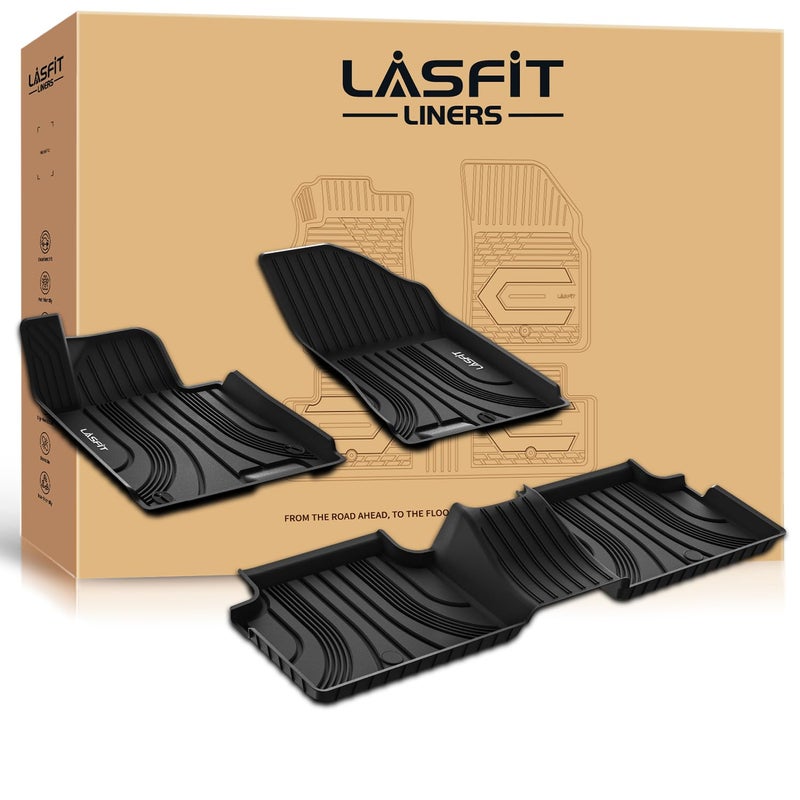 حصائر أرضية LASFIT تناسب هيونداي سوناتا 2020-2026 فقط للقيادة الأمامية بالبنزين وليس للهايبرد AWD كيا K5 2021-2025 فقط للقيادة الأمامية حصائر أرضية TPE مخصصة لجميع الأحوال الجوية ملحقات سجادات السيارة سوداء