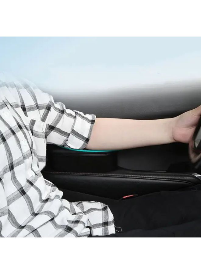 Black Ergonomic Car Left Elbow Support Door Storage Box Height Adjustable PVC - Image 3