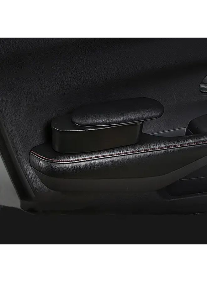Black Ergonomic Car Left Elbow Support Door Storage Box Height Adjustable PVC - Image 4