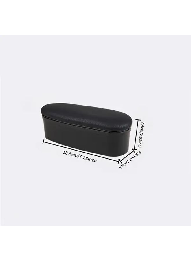 Black Ergonomic Car Left Elbow Support Door Storage Box Height Adjustable PVC - Image 2