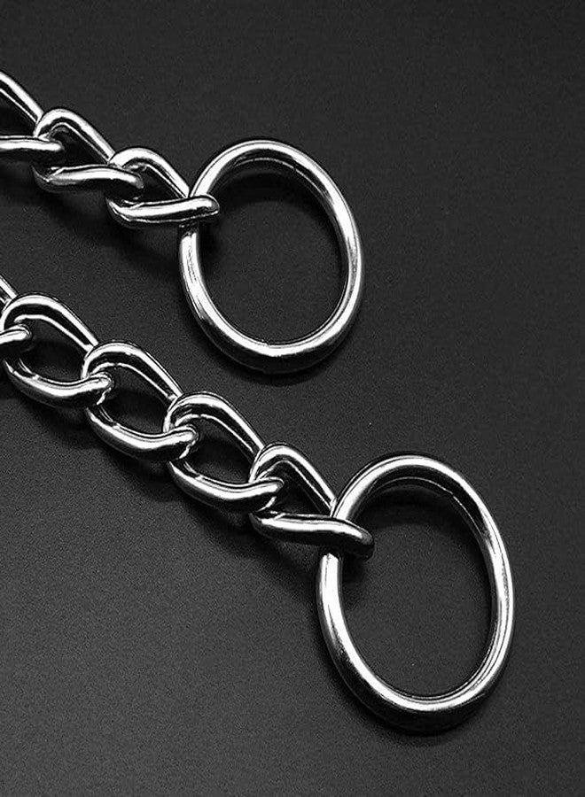 طوق سلسلة كوبية خانق شديد التحمل من فاما ليذر للكلاب الكبيرة - 4 مم، حلقات معدنية قوية بلون الفولاذ للسلالات الكبيرة - روت وايلر، بيتبول، ماستيف، كان كورسو، دوبرمان، جريت دين (24 بوصة) - Image 3