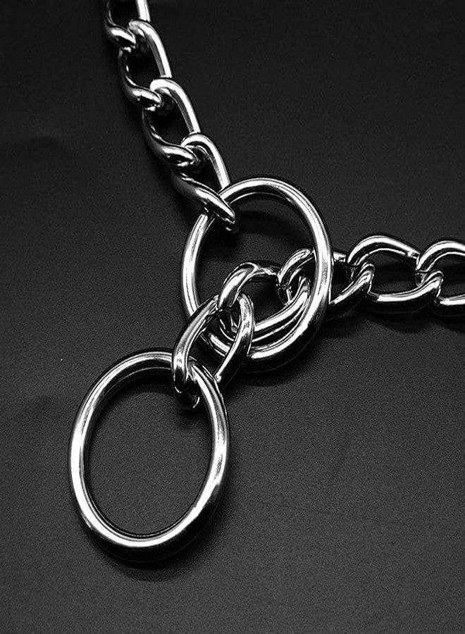طوق سلسلة كوبية خانق شديد التحمل من فاما ليذر للكلاب الكبيرة - 4 مم، حلقات معدنية قوية بلون الفولاذ للسلالات الكبيرة - روت وايلر، بيتبول، ماستيف، كان كورسو، دوبرمان، جريت دين (24 بوصة) - Image 4