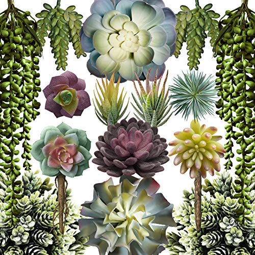 caqpo Artificial Succulents - 15 Pack - Premium Unpotted Succulent Plants Artificial - Realistic Textured Succulents - Fake Succulent Plants for DIY - Feaux Faux Cactus Plant Bulk - Image 1