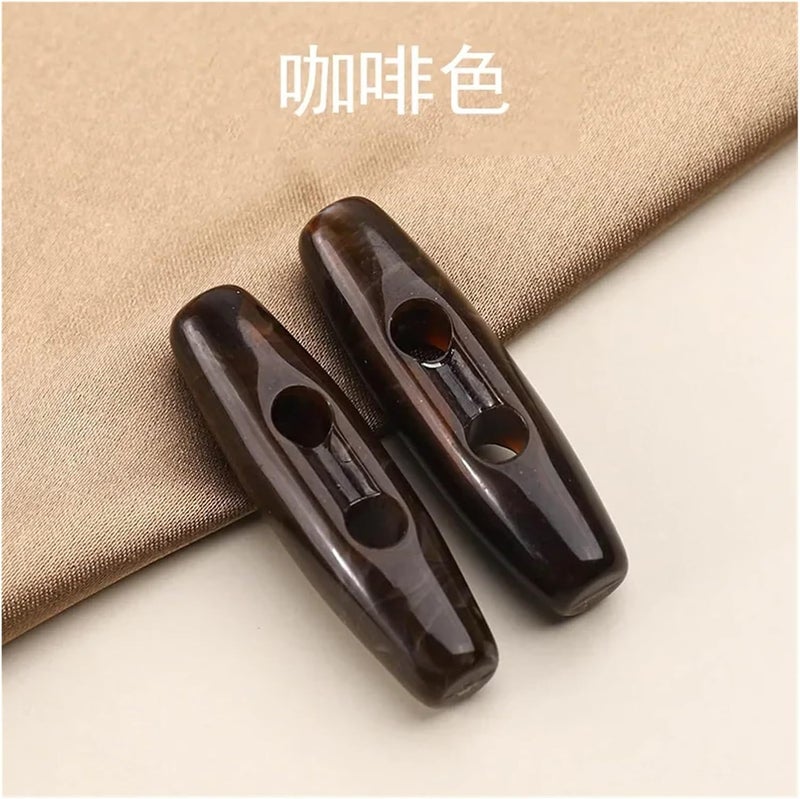 200Pcs/lot 31/39mm Wholesales Multi-Color Pearl Acrylic Horn Buttons Children's Sweaters Coat Oval N158(Coffee,L 31mm) - Image 2