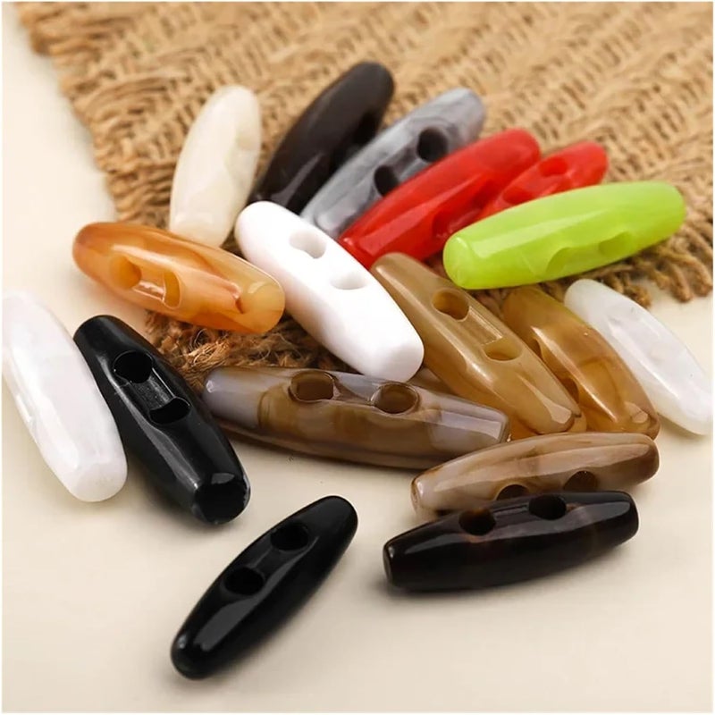 200Pcs/lot 31/39mm Wholesales Multi-Color Pearl Acrylic Horn Buttons Children's Sweaters Coat Oval N158(Coffee,L 31mm) - Image 4