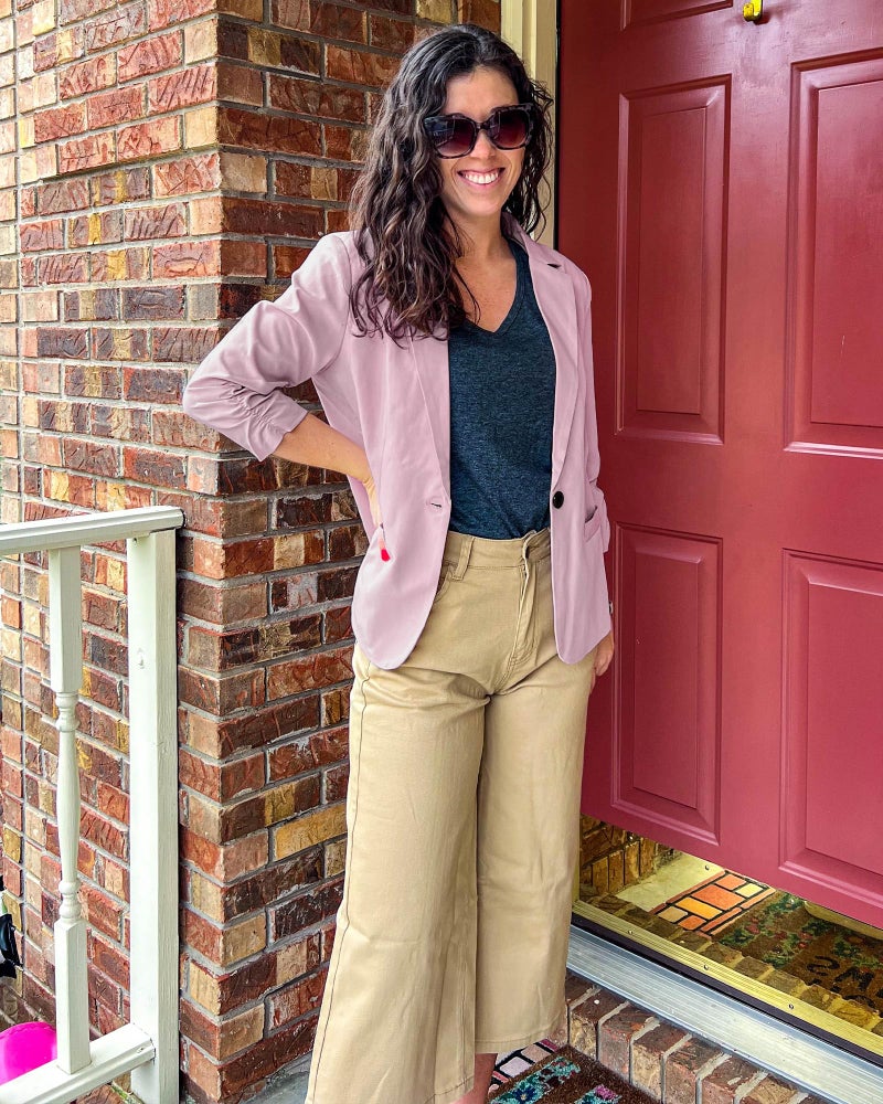 LookbookStore Plus Size Blazers for Women Casual Blazer for Women Womens Blazers and Jackets Casual Womens Blazers Dusty Rose Size Small Fits Size 4 / Size 6 - Image 5