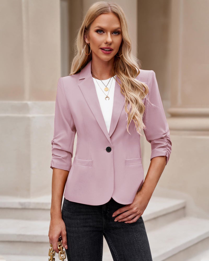 LookbookStore Plus Size Blazers for Women Casual Blazer for Women Womens Blazers and Jackets Casual Womens Blazers Dusty Rose Size Small Fits Size 4 / Size 6 - Image 3