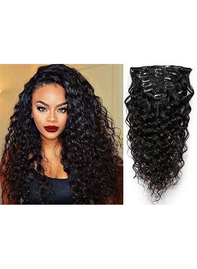 EIAKE Natural Curly Clip In Human Hair Extensions For Black Women Natural Wave Real Human Remy Hair Clip In Extension For African American Natural Hair Extensions Clip Ins (10Inch 1 Waterwave) - Image 2