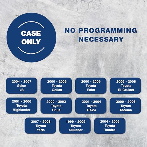 KeylessOption غطاء مفتاح KeylessOption بديل لسيارات تويوتا سيلكا إيكو هايلاندر بريوس راف4 تاكوما يارس 4Runner توندر 2000 2001 2002 2003 2004 2005 2006 2007 2008، غلاف عن بعد، 3 أزرار HYQ12BBX - Image 4