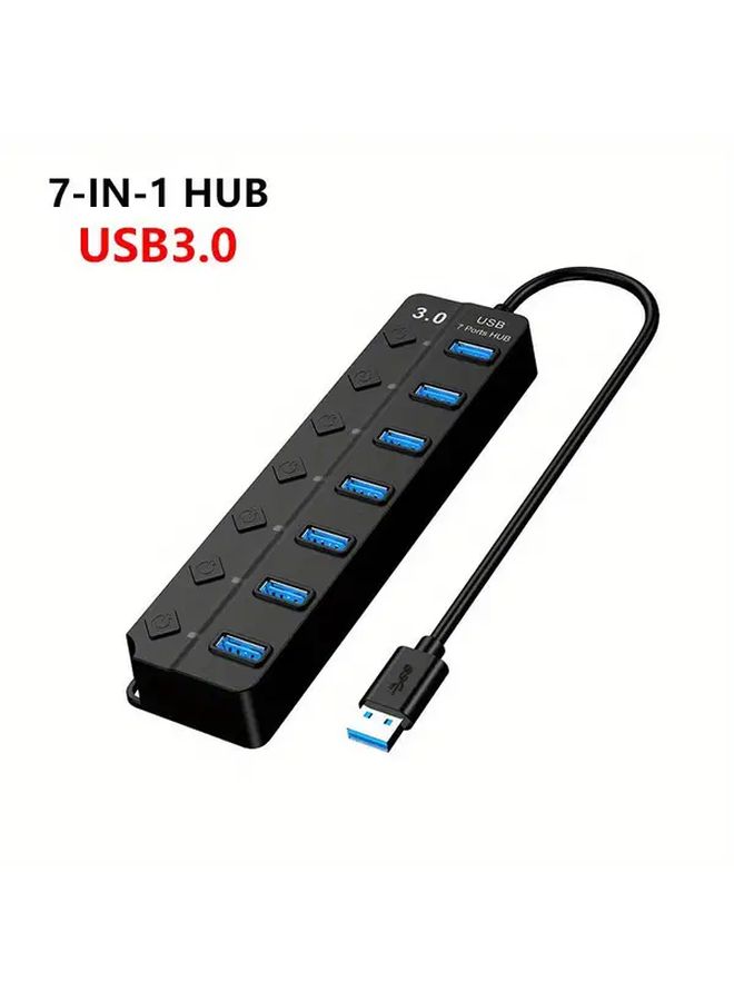 7 في 1 محور USB 3.0 7 منافذ لنقل البيانات عالي السرعة مع كابل طويل لإكسسوارات الكمبيوتر - Image 4