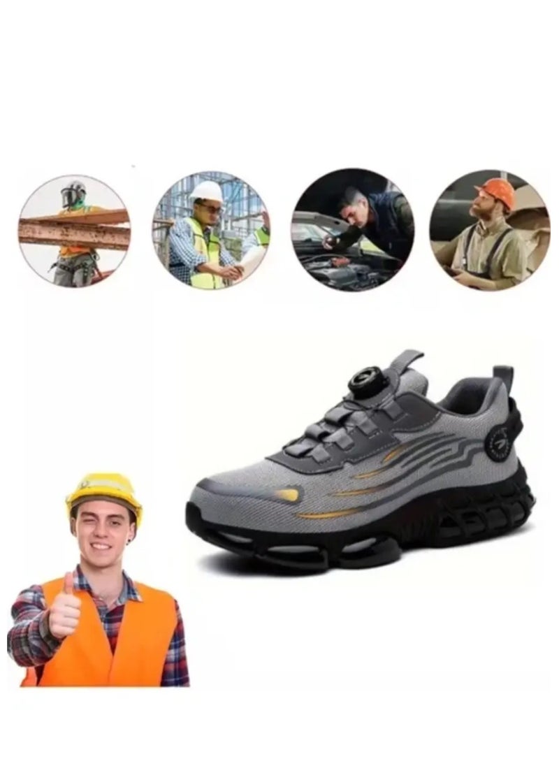Verci Unisex Professional Steel Toe Puncture Proof Work Boots Comfy Non Slip Cushioned Shock Absorption Safety Shoes Men's Outdoor Footwear (40 EUR)  - Image 1