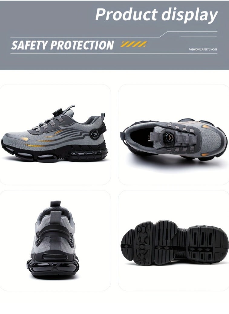 Verci Unisex Professional Steel Toe Puncture Proof Work Boots Comfy Non Slip Cushioned Shock Absorption Safety Shoes Men's Outdoor Footwear (40 EUR)  - Image 3