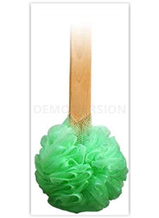Bodico 4pk 15" Long Wooden Handle Back Scrubber Bath Shower Mesh Sponge Exfoliating Body Brush Wash Nylon Puff Spa - Image 3