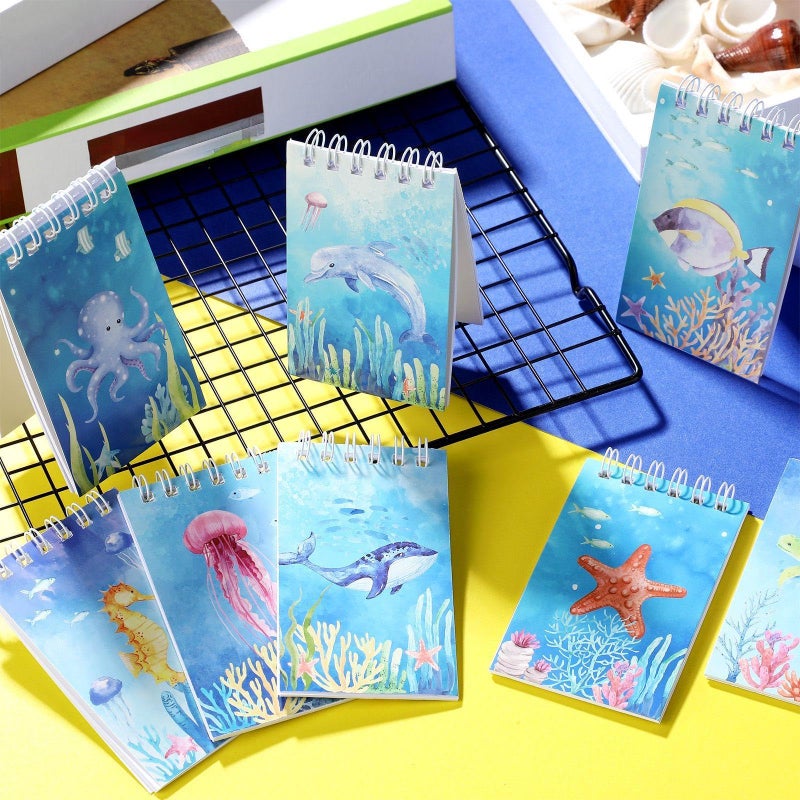 Nezyo 24 Pcs Mini Ocean Animals Notebooks Under the Sea Party Favor Set Sea Animal Pocket Notepads Underwater World Memo Books for Kids Classroom Rewards Birthday Party Gifts Favor - Image 4