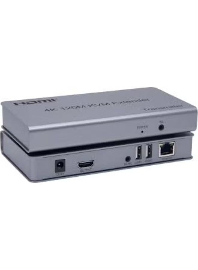 Reacon موسعات KVM HDMI 120M – فيديو 4K عبر الإيثرنت مع دعم لوحة المفاتيح والماوس والشاشة اللمسية للمكتب والمنزل والألعاب - Image 1