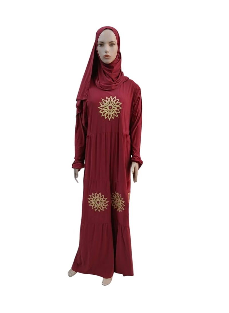 Prayer Outfit in Butter-Soft Fabric with Elegant Gold Embroidery  - Image 2