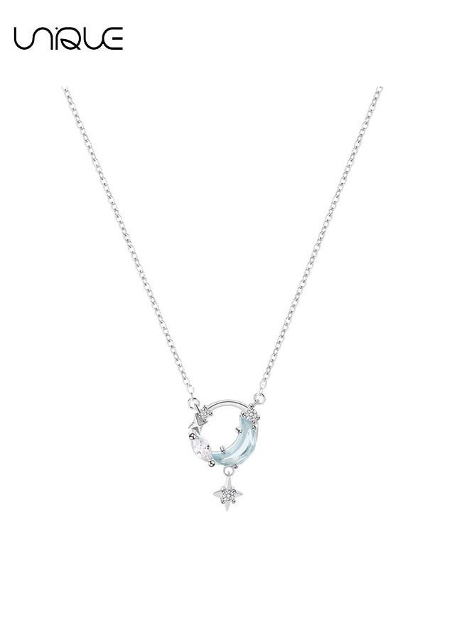 Unique Necklaces - Star and Moon Necklaces - Rhinestone Necklaces - Fashion Simplicity - Gifts for Women  - Image 1