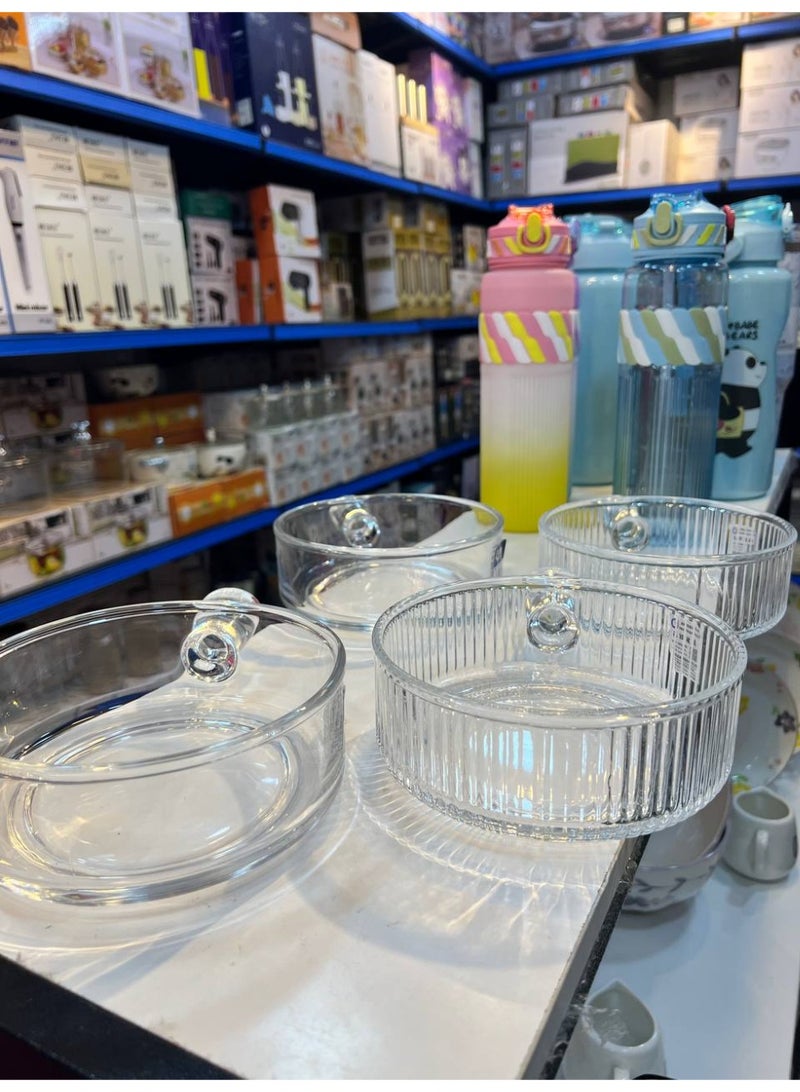 طاجن حراري بيد طاحن لتقديم الماكولات و المقبلات بيدخل الميكرويف و بيتحمل الحرارة و البرودة كوالتي و خاامه عالية الجودة750 ملي ..مقاس 15.5*6سم متوفر المضلع و الساده - Image 4