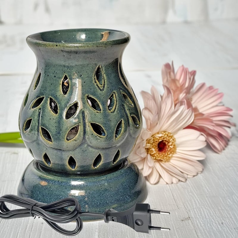 Aatiutik Aatiutik Handcrafted Ceramic Electric Fragrance Aroma Diffuser Oil Burners Nigh Lamp Light Electric Diffuser for Home Oud Gold Fragrance Oils of 10 ml Each - Image 2
