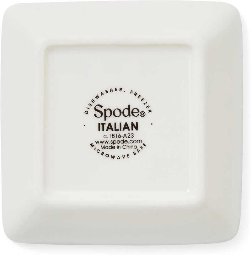 Spode أطباق سبود الأزرق الإيطالي المربعة مجموعة من 4 أطباق صغيرة لتقديم الصلصات والتوابل 3 بوصات مصنوعة من البورسلين الفاخر آمنة للاستخدام في الميكروويف وغسالة الصحون - Image 5