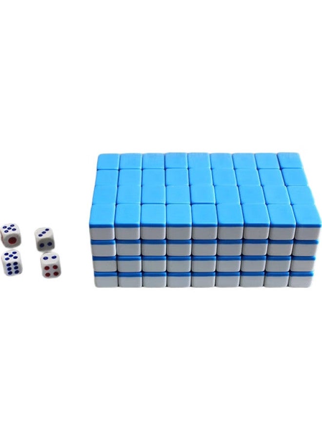 Sheng Yu قطع Mahjong من Shengyu، Mahjong للسفر مصغر، حجم صغير 24 مم، أزرق سماوي، 144 قطعة، مجموعة Mahjong مصغرة محمولة لطيفة للسكن الجامعي - Image 1