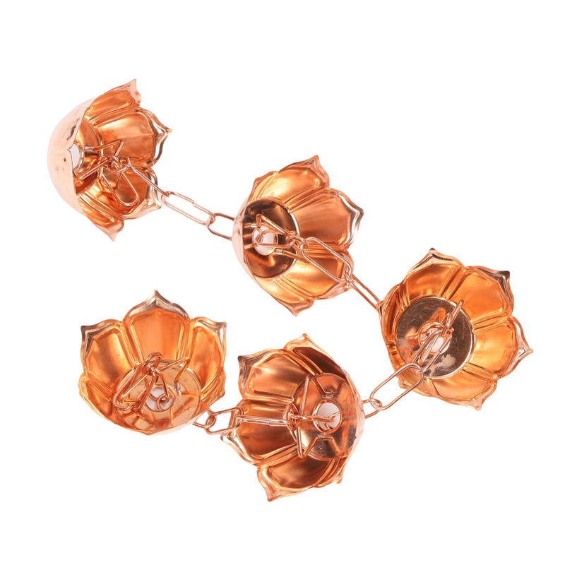 Flower Shaped Copper Rain Chain 1 Meter Weatherproof Garden Water Catcher Durable Expandable Design - Image 4