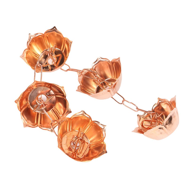 Flower Shaped Copper Rain Chain 1 Meter Weatherproof Garden Water Catcher Durable Expandable Design - Image 2