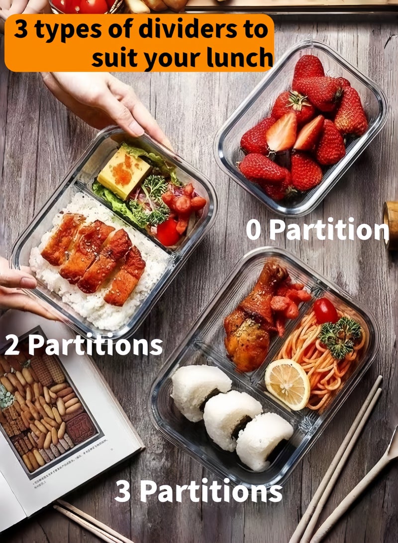 XiuWoo 3 Piece Microwave Heating High Borosilicate Glass Lunch Boxes Glass Bowls 1000ml, 960ml, 700ml with Insulation Bag Borosilicate Glass
blue - Image 2