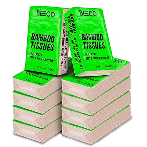 Beco Bamboo Hanky Tissues, 100 Pulls Pack of 10, 100% Natural and Ecofriendly - Image 1