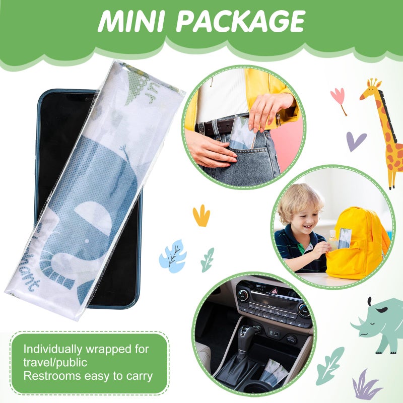 Reginary 50 Packs Disposable Toilet Seat Covers Extra Large Individually Wrapped for Kids and Adults, Portable Non Slip Waterproof Potty Seat Covers for Toddlers Potty Training, Travel (Animal) - Image 4