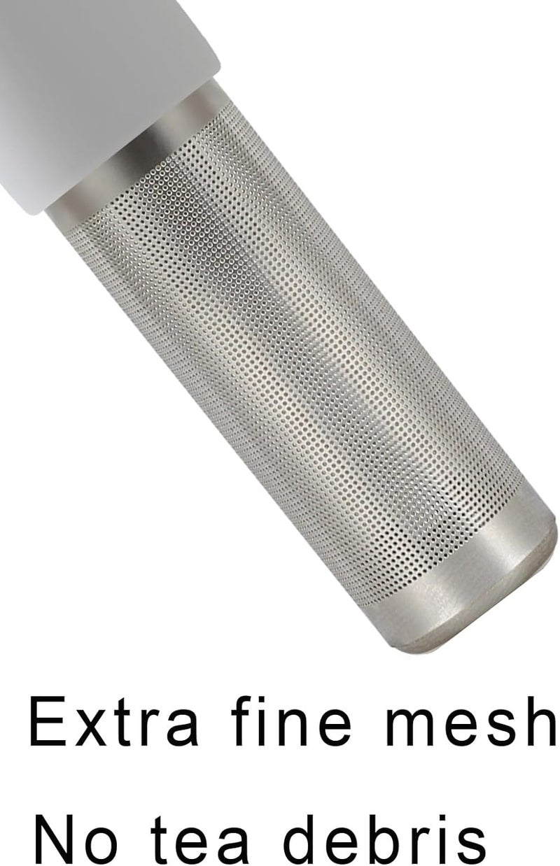 Leden Tea Infuser for Loose Leaf Tea Cute Tea Strainer Ball Stainless Steel Extra Fine Mesh Tea Steeper Filter for Cup Mug Silicone Handle Grey - Image 2