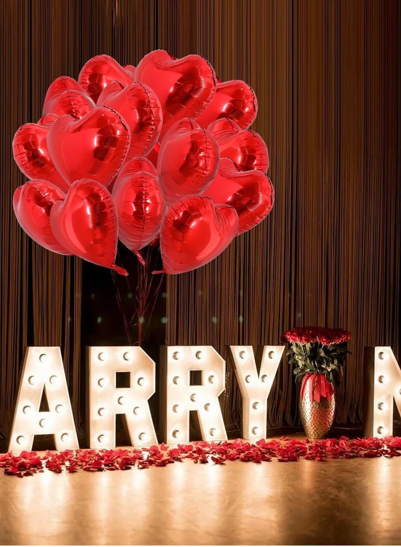 30Pcs 18 Inch Red Heart Balloons Heart Foil Mylar Balloon Decoration For Romantic Wedding Bridal Shower Anniversary Engagement Birthday Party - Image 2