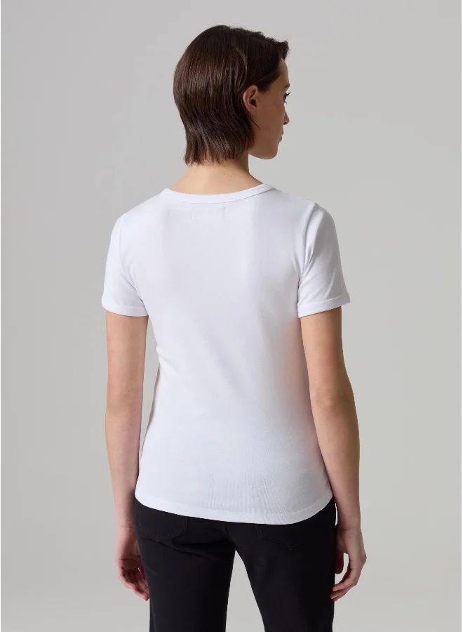 Ovs Stretch cotton T-shirt with crew-neck