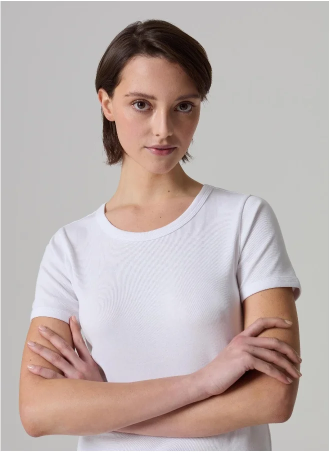 Ovs Stretch cotton T-shirt with crew-neck