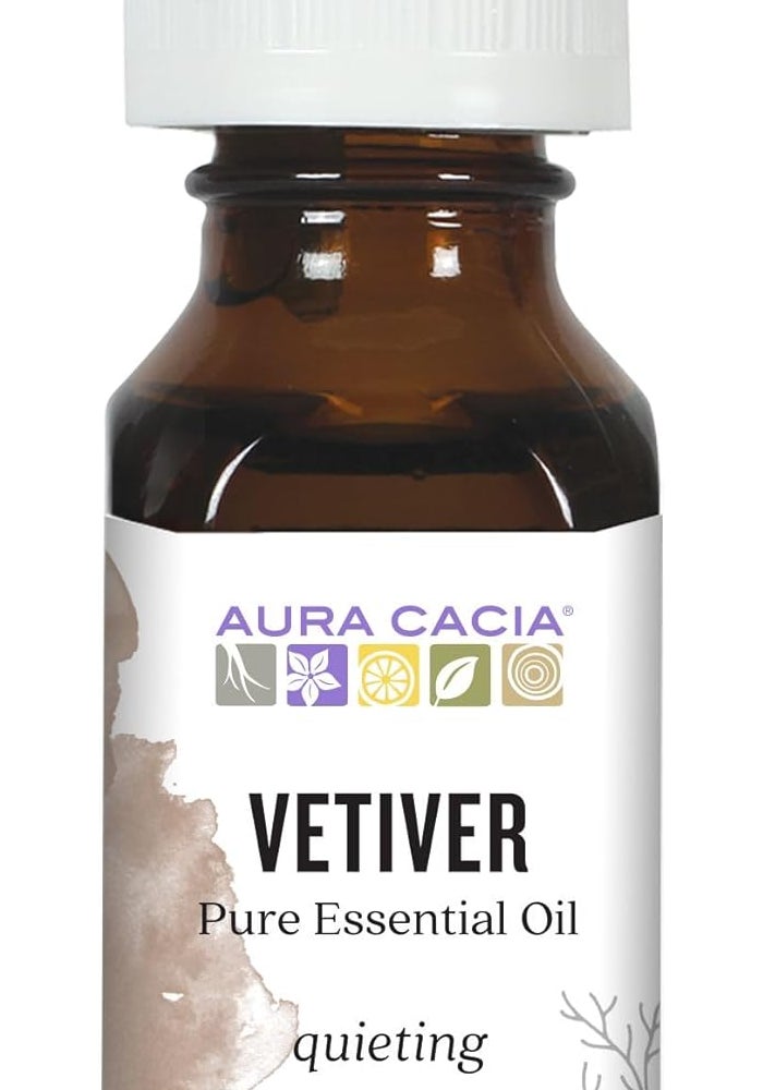 Aura Cacia Vetiver Essential Oil 15ml - Image 1