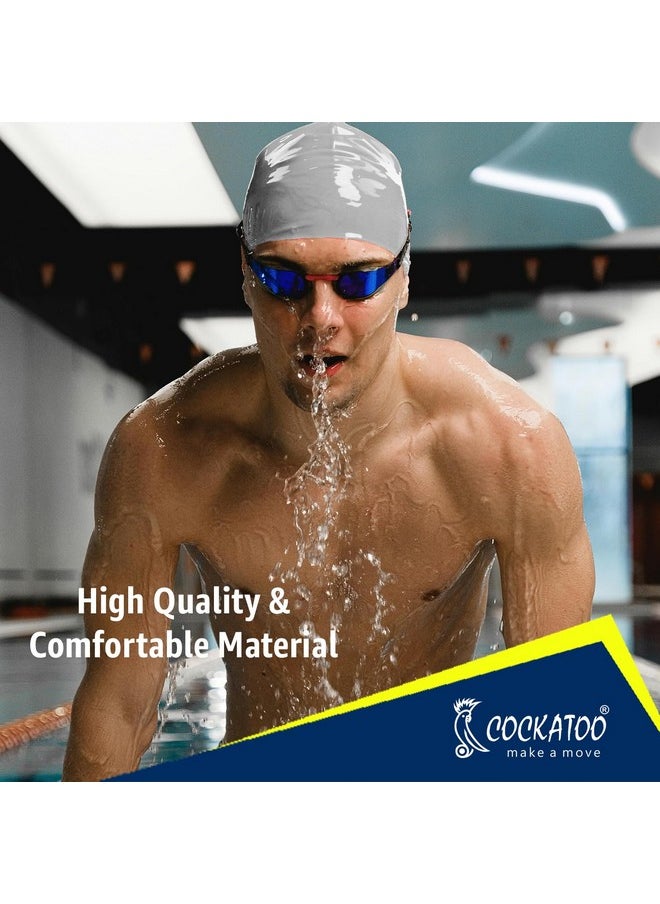 Cockatoo - Sc01 Rubber Swimming Cap For Adults, Swimming Cap For Men & Women, Grey - Image 1