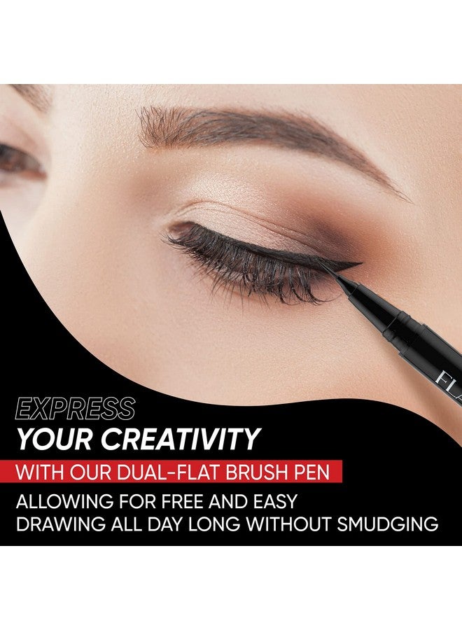 NOON'S UP Waterproof Liquid Eyeliner Pen Waterproof Eyeliner Black Eyeliner Chic Black Quick Dry Fineliner Multiliner Ultra Slim & Bold Brush 0.081Oz - Image 4