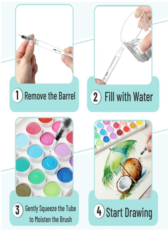 Mr. Pen Watercolor Brush Pens, 12 pcs, Multicolor, Broad Tip, Nylon Bristles, Refillable Water Reservoir, Ideal for Artists, Students, Calligraphy, Drawing, Sketching, Writing - Image 4