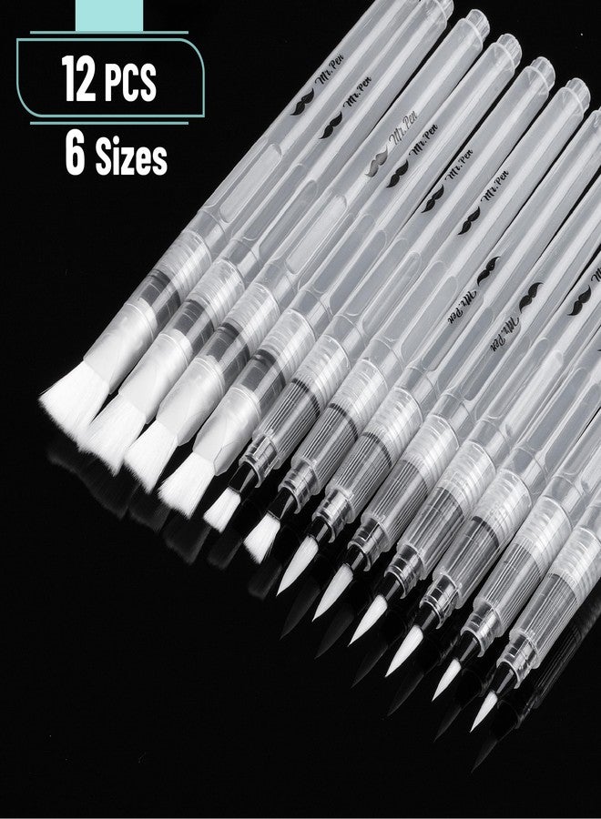 Mr. Pen Watercolor Brush Pens, 12 pcs, Multicolor, Broad Tip, Nylon Bristles, Refillable Water Reservoir, Ideal for Artists, Students, Calligraphy, Drawing, Sketching, Writing - Image 2