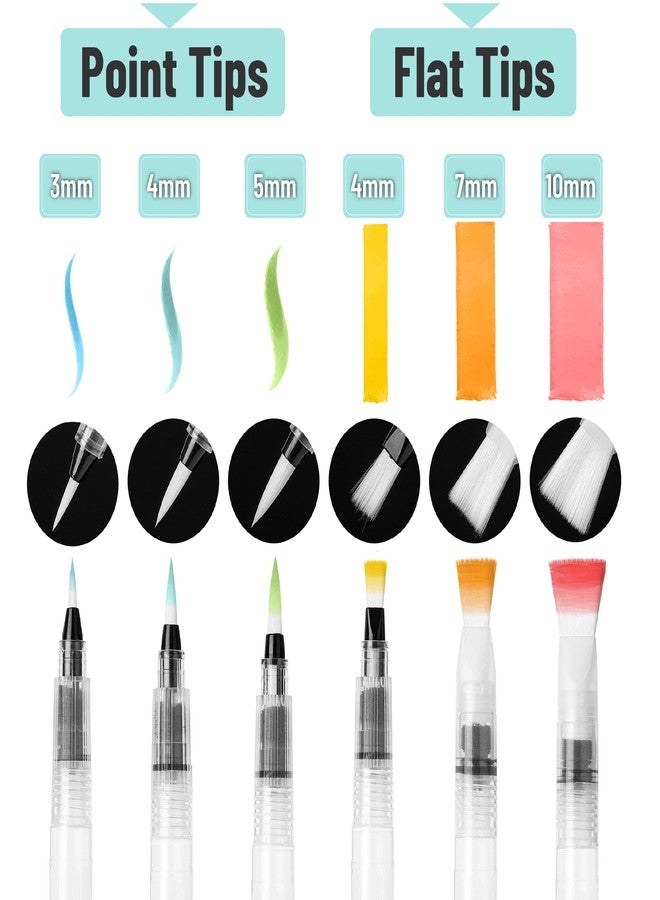 Mr. Pen Watercolor Brush Pens, 12 pcs, Multicolor, Broad Tip, Nylon Bristles, Refillable Water Reservoir, Ideal for Artists, Students, Calligraphy, Drawing, Sketching, Writing - Image 3