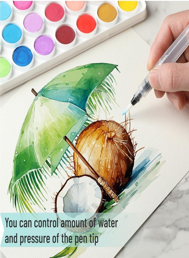 Mr. Pen Watercolor Brush Pens, 12 pcs, Multicolor, Broad Tip, Nylon Bristles, Refillable Water Reservoir, Ideal for Artists, Students, Calligraphy, Drawing, Sketching, Writing - Image 5