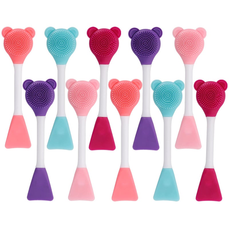 Tbestmax Manual Facial Brush Skin Cleansing Cleaner, Silicone Facial Scrubber, 2-in-1 Skin Care Face Wash for Deep Pore Exfoliation Massaging 10 Pcs - Image 1