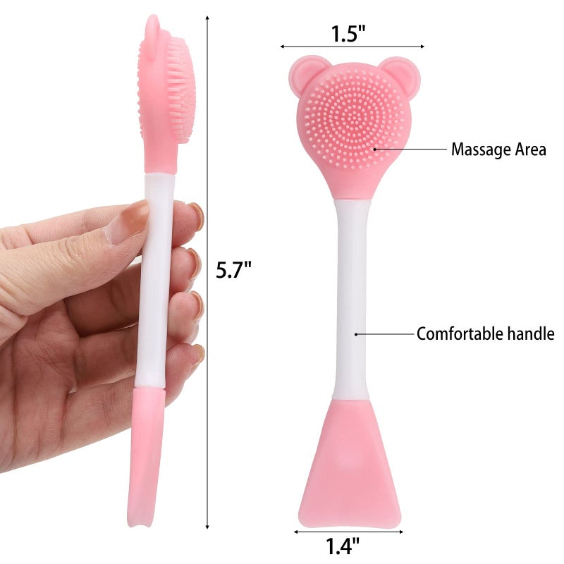 Tbestmax Manual Facial Brush Skin Cleansing Cleaner, Silicone Facial Scrubber, 2-in-1 Skin Care Face Wash for Deep Pore Exfoliation Massaging 10 Pcs - Image 4