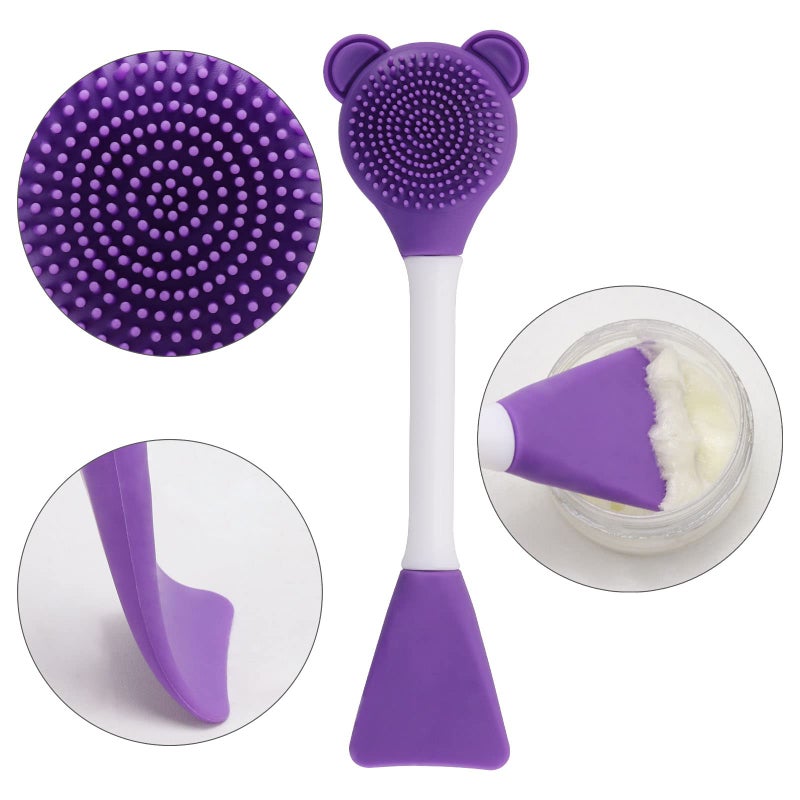 Tbestmax Manual Facial Brush Skin Cleansing Cleaner, Silicone Facial Scrubber, 2-in-1 Skin Care Face Wash for Deep Pore Exfoliation Massaging 10 Pcs - Image 3