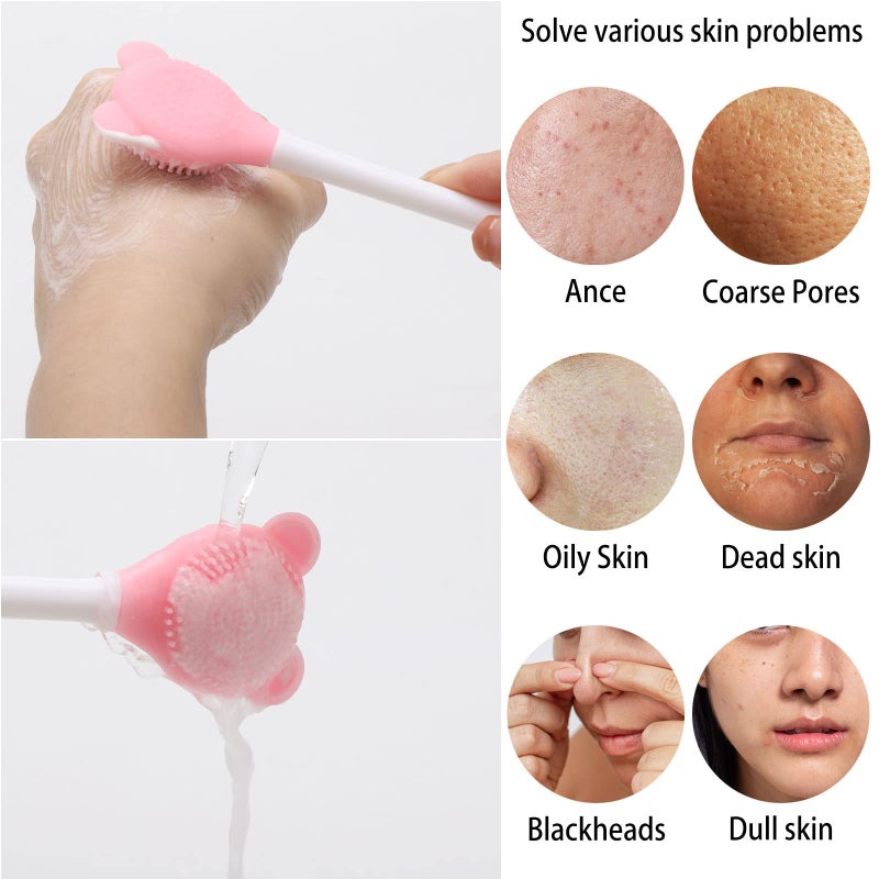 Tbestmax Manual Facial Brush Skin Cleansing Cleaner, Silicone Facial Scrubber, 2-in-1 Skin Care Face Wash for Deep Pore Exfoliation Massaging 10 Pcs - Image 5