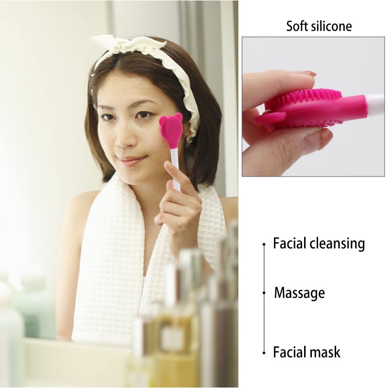 Tbestmax Manual Facial Brush Skin Cleansing Cleaner, Silicone Facial Scrubber, 2-in-1 Skin Care Face Wash for Deep Pore Exfoliation Massaging 10 Pcs - Image 2