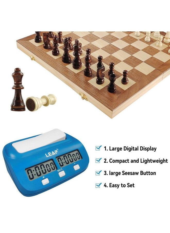 Digital Chess Clock Timer With Bonus And Delayed Time Features Chess Timer For Chess Game Igo And Chinese Chess (Blue)